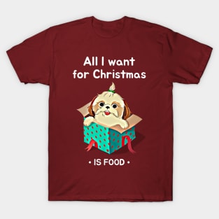 All I want for Christmas is food (puppy package) T-Shirt